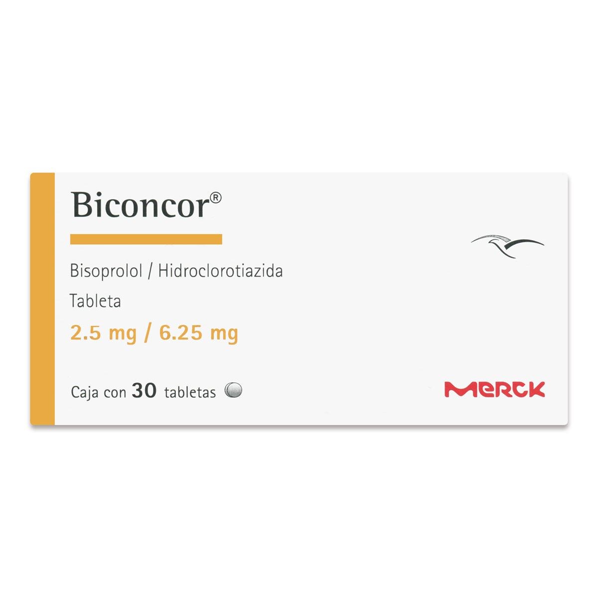 BICONCOR (BISOPROLOL / HIDROCLOROTIAZIDA) 2.5 MG / 6.25 MG 30 GRAGEAS