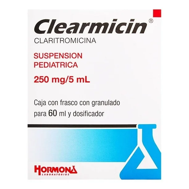 CLEARMICIN SUSPENSION 60 ML PEDIATRICO CLARITROMICINA ANTIBIOTICO