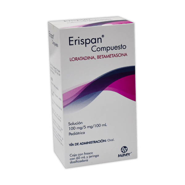 ERISPAN COMPUESTO SOLUCION 100 MG 5 MG 100 ML C 60 ML LORATADINA BETAMETASONA