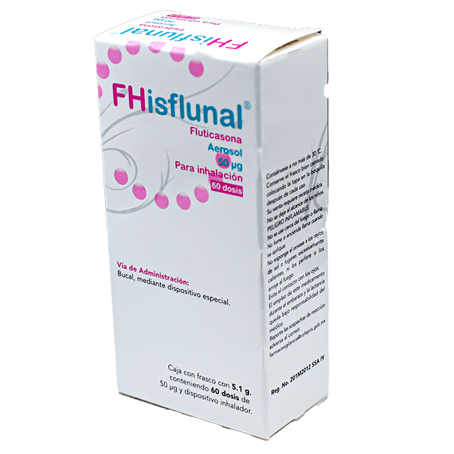 FHISFLUNAL FLUTICASONA 50 AERO 60 DOSIS