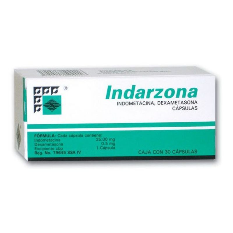 INDARZONA CAPSULAS C 30 25 MG 0 5 M INDOMETACINA DEXAMETASONA STREGER