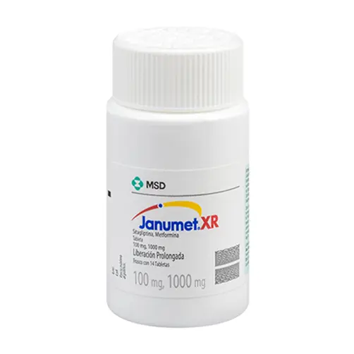 JANUMET XR 100 MG 1000 MG LIBERACION PROLONGADA TABLETA 14 SITAGLIPTINA METFORMINA GPO IV