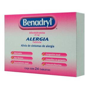 BENADRYL T 24 25MG DIFENHIDRAMINA GPO VI