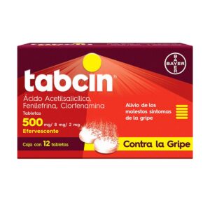 TABCIN 500 T 12 EFER ACIDO ACETILSALICILICO FENILEFRINA OTC