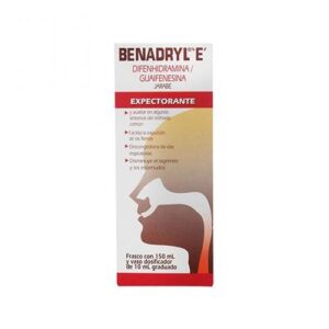 BENADRYL E JBE 150ML DIFENHIDRAMINA GUAIFENESINA GPO VI