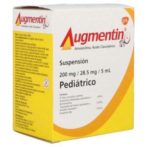 AUGMENTIN 12H PVO 200MG 5MLPED AMOXICILINA ACIDO CLAVULINICO ANTIBIOTICO