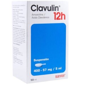 CLAVULIN 12H SUSP 400 57MG AMOXICILINA ACIDO CLAVULANICO ANTIBIOTICO