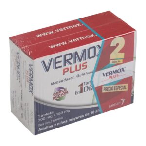 VERMOX PLUS TAB C2 2PACK MEBENDAZOL QUINFAMIDA GPO VI