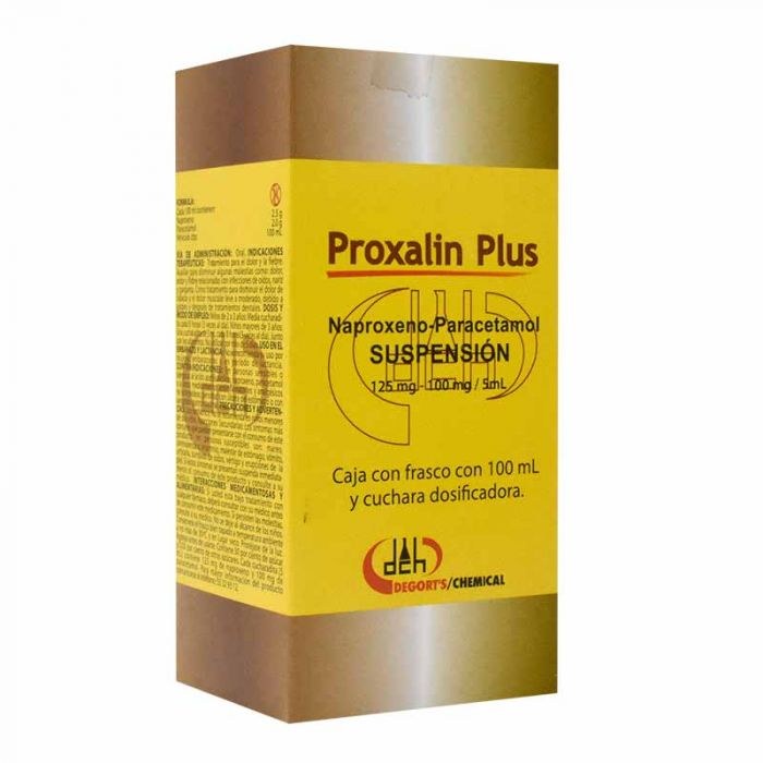 GI PROXALIN PLUS SUSP 125MG 100MG C 100ML NAPROXENO PARACETAMOL DEGORTS