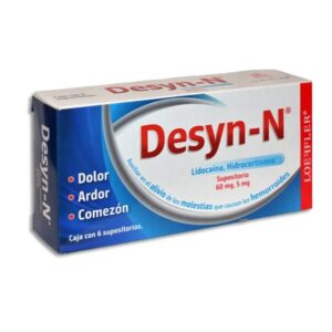 GI DESYN N SUPS 60MG 5MG C 6SUPS LIDOCAINA HIDROCORTISONA
