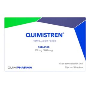 GI QUIMISTRE 100MG/800MCG TAB C30 HIERRO ACIDO FOLICO QUIMPHARMA