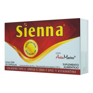 SIENNA SUPL ALIM CAP C30 COLAGENO TIPO II OMEGA 3 ASTAXANTINA GPO VI