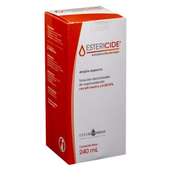 ESTERICIDE SOL ANTISEP BUCO 240ML SOL ELECTROLIZADA DE SUPEROXIDACION CON PH NEUTRO 0 0015% GPO VI