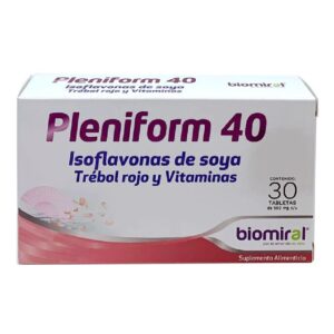 GI PLENIFORM 40 ISOFLAVONAS DE SOYA TREBOL ROJO VITAMINAS 500MG C 30TAB BIOMIRAL CADUCADO