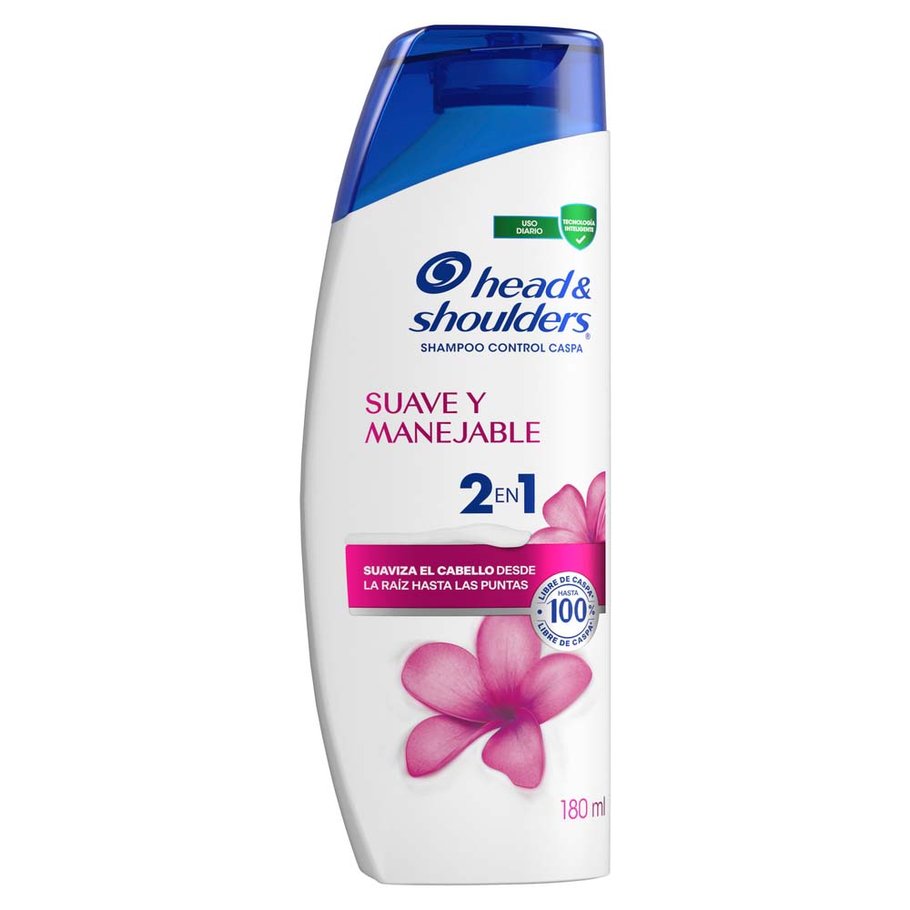 HEAD & SOULDERS SHAMPOO 2 EN 1 SUAVE Y MANEJABLE 180ML