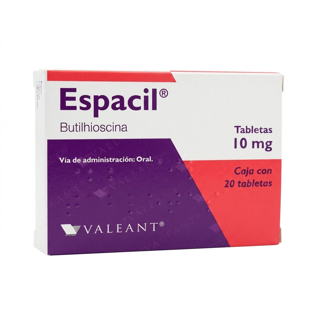 ESPACIL 10 MG 20 TABLETAS (BUTILHIOSCINA)
