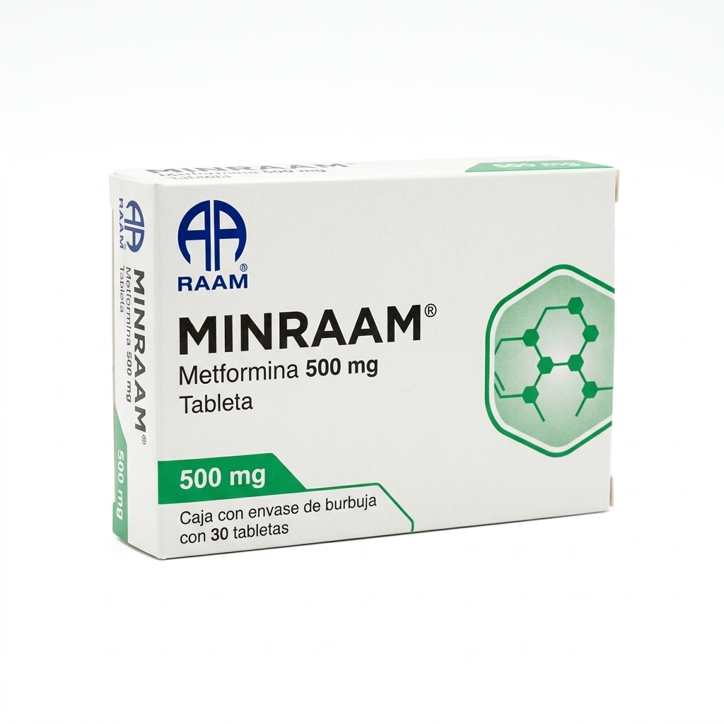 MINRAAM (METFORMINA) 500 MG CAJA CON 30 TABLETAS