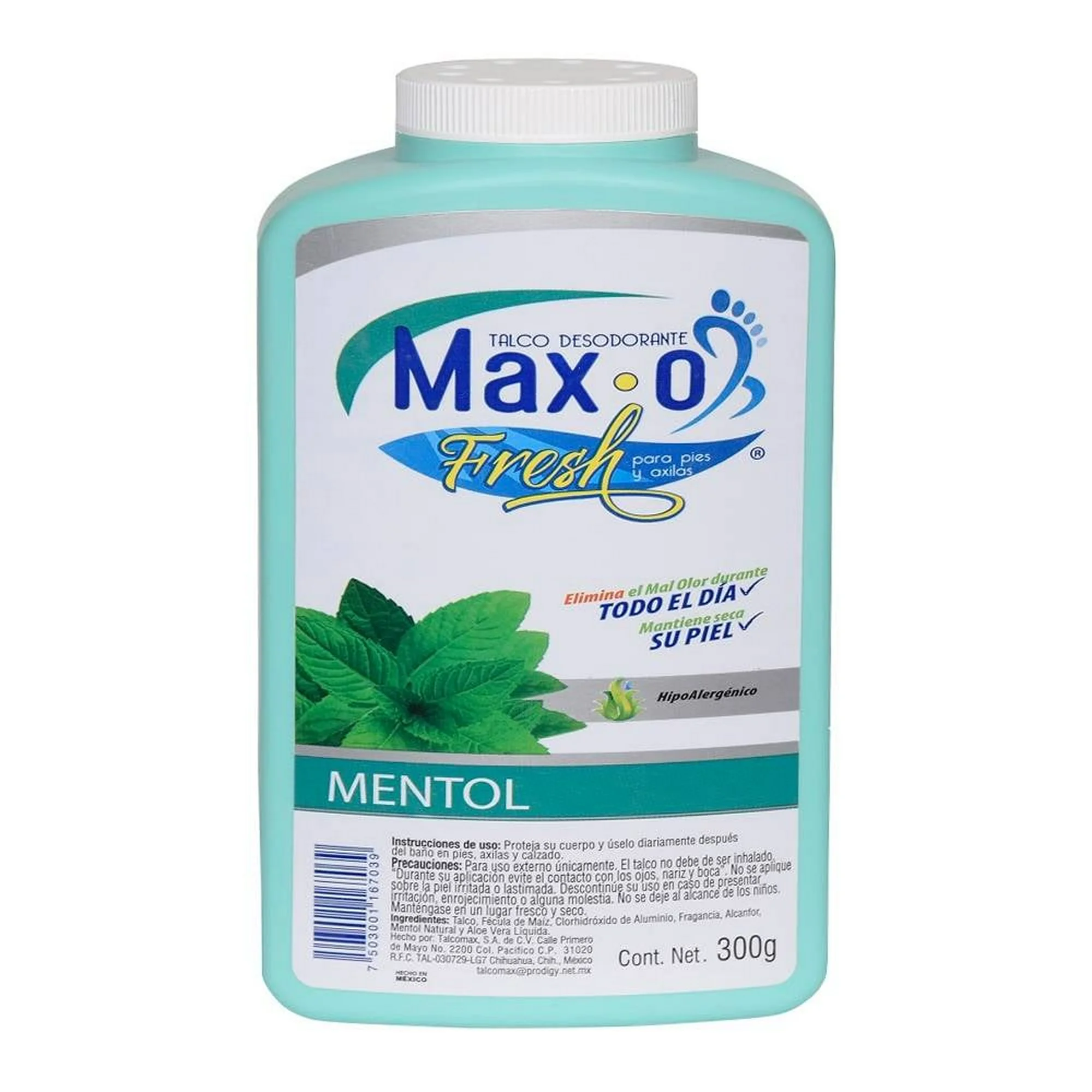 TALCO DESODORANTE MAX O FRESH MENTOL 300G