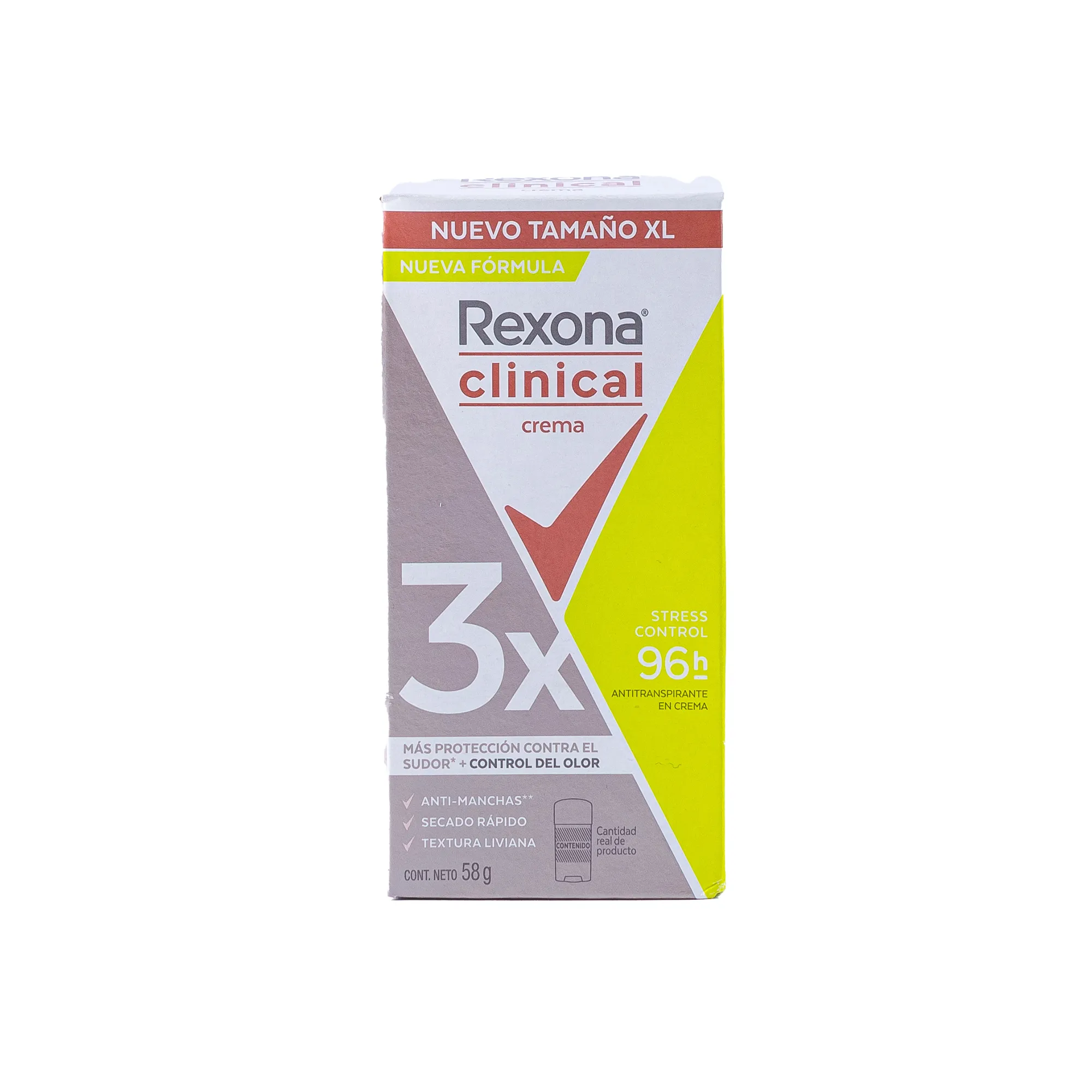 DESODORANTE REXONA CLINICAL STRESS CONTROL 96H CREMA 58G