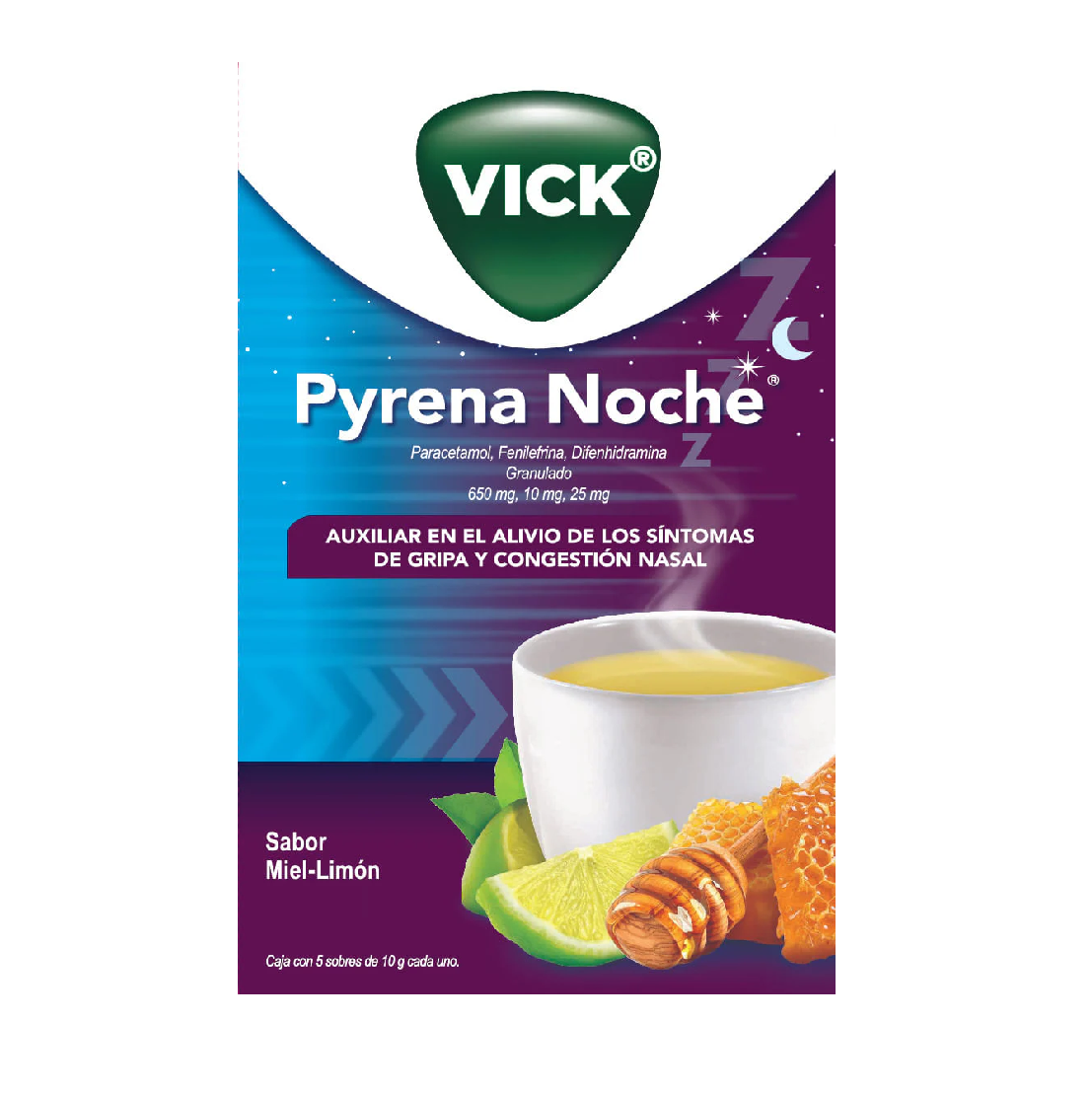 VICK PYRENA NOCHE MIEL-LIMON 5 SOBRES CON 10G
