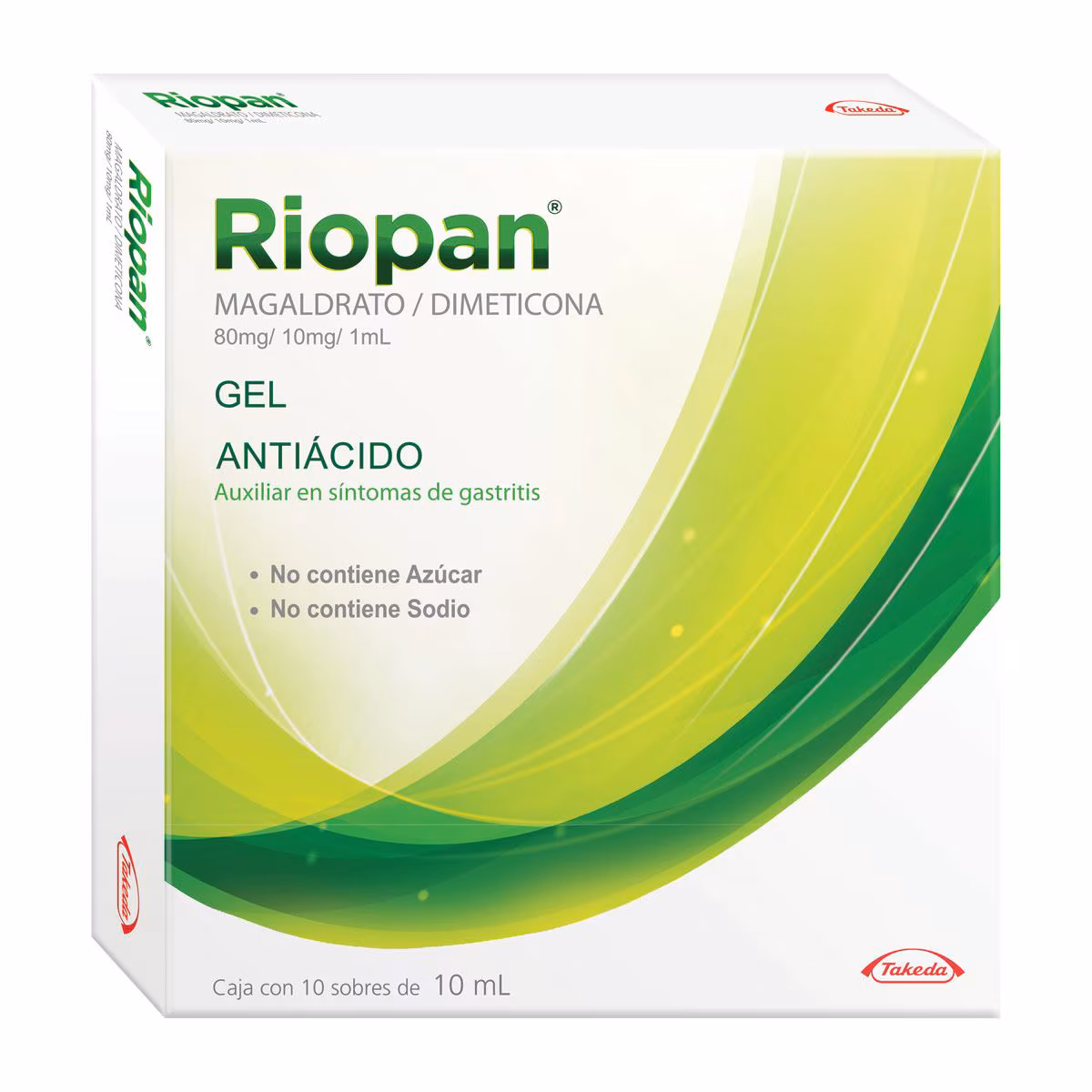 RIOPAN GEL (MAGALDRATO / DIMETICONA) CAJA CON 10 SOBRES CON 10 ML